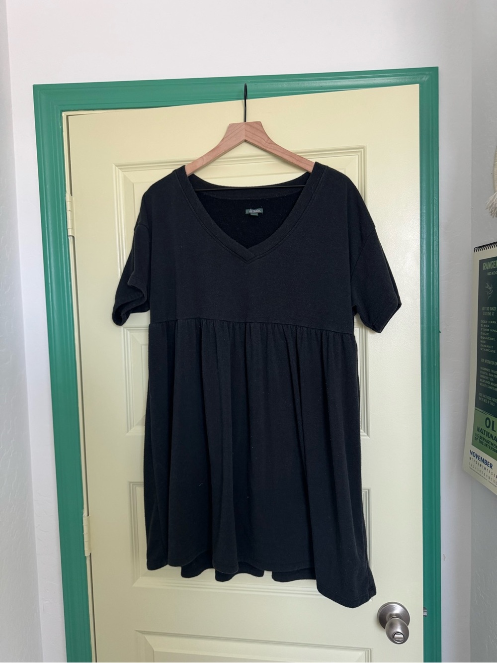wild fable Black V-Neck Babydoll Mini Dress